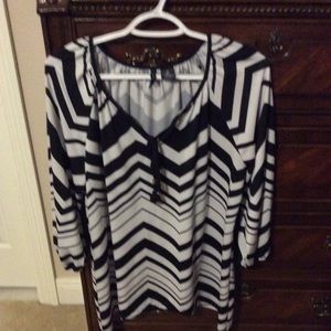 Black and White Blouse